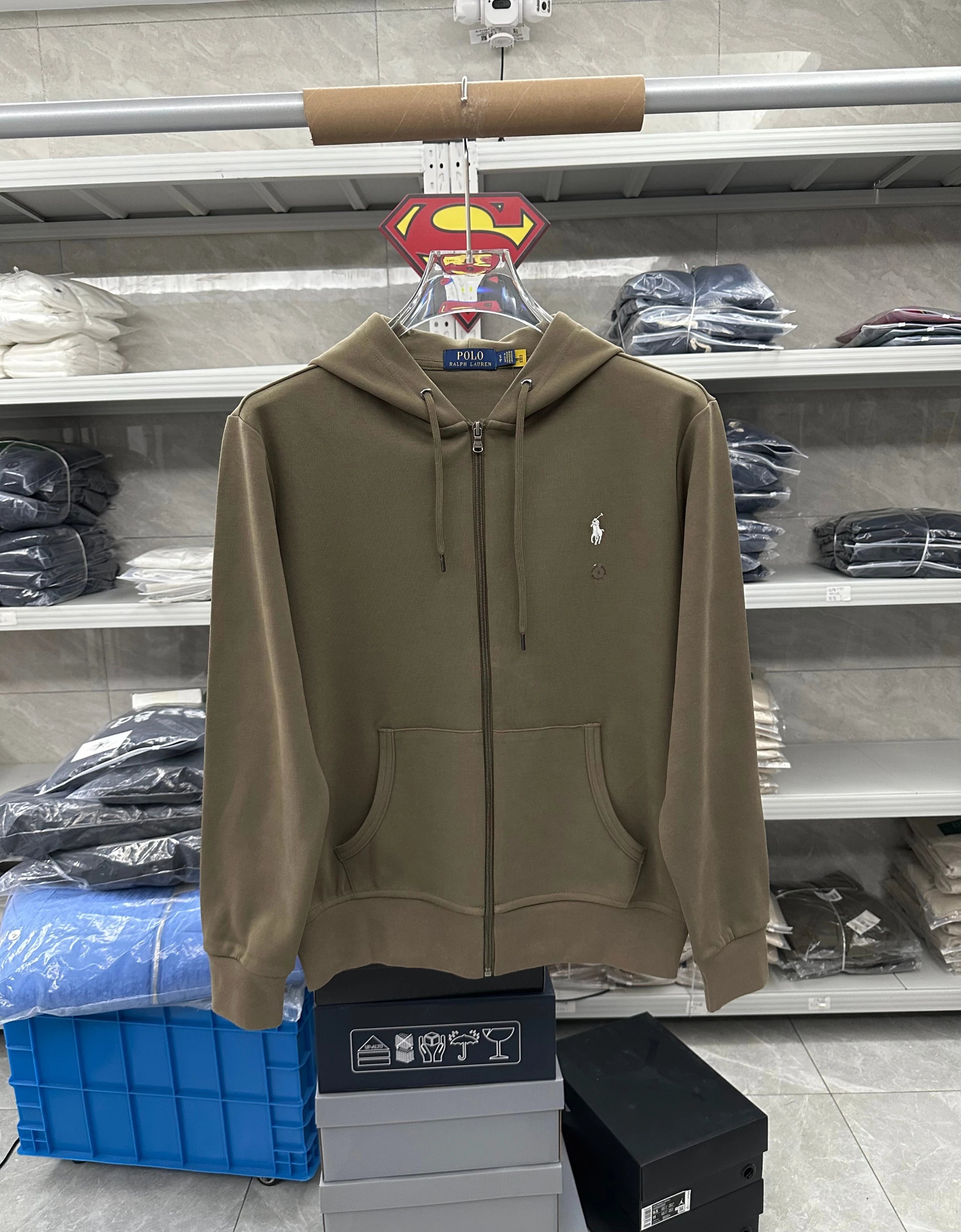 003FP-RL - Unisex Hooded Long Sleeve Cardigan - Army Green