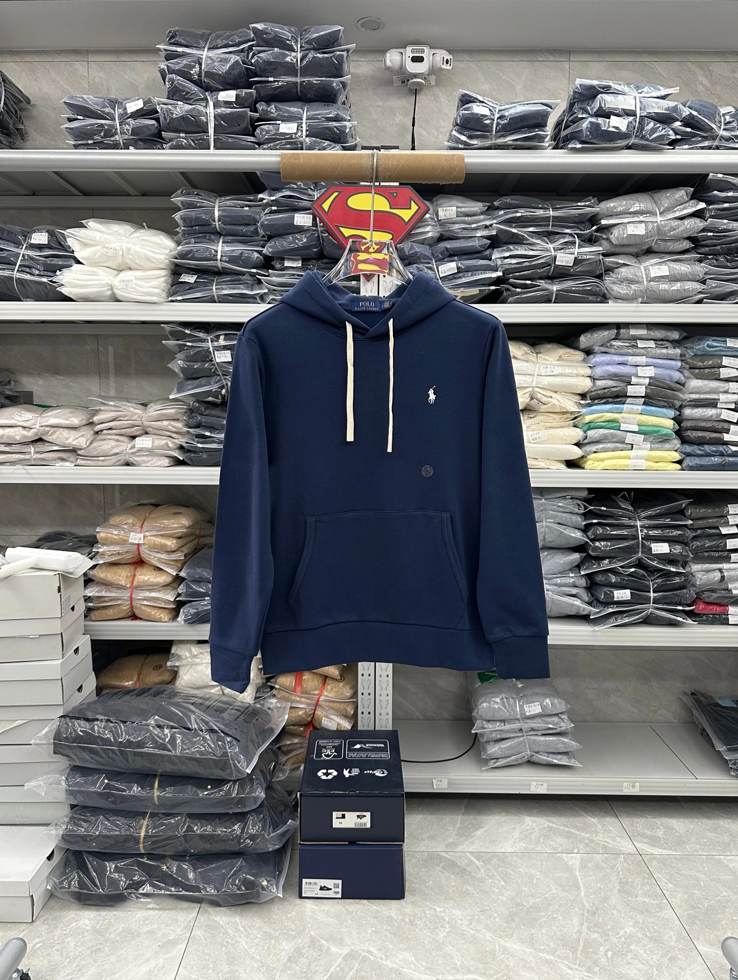 223FP-RL - Men's fleece hooded long sleeved sweatshirt - navy blue
