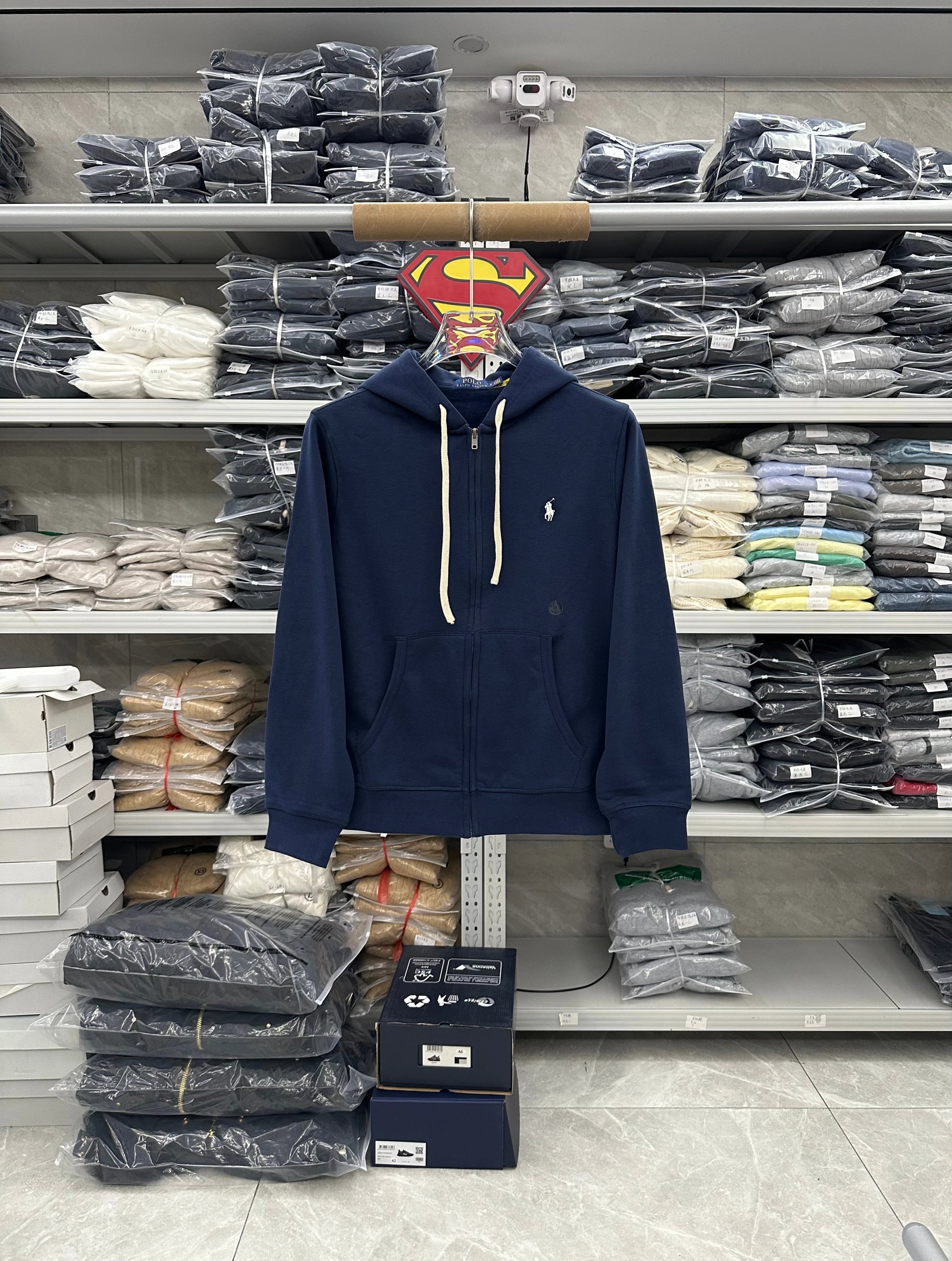 012FP-RL - Unisex Fleece Hooded Long Sleeve Cardigan - Navy Blue