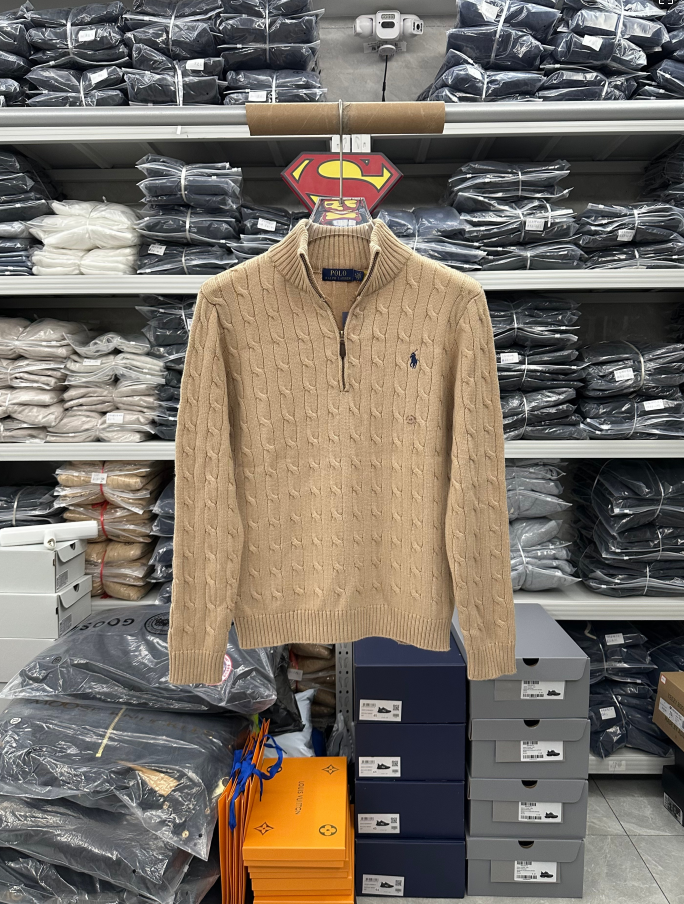 250FP-RL - Men's Half Zipper Sweater - Khaki