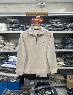 thumbnail for Men's Half Zip Long Sleeve Polo Shirt (size chart on the details page) 035 036 037 038 039 040 041 221 222 836 837 838 839
