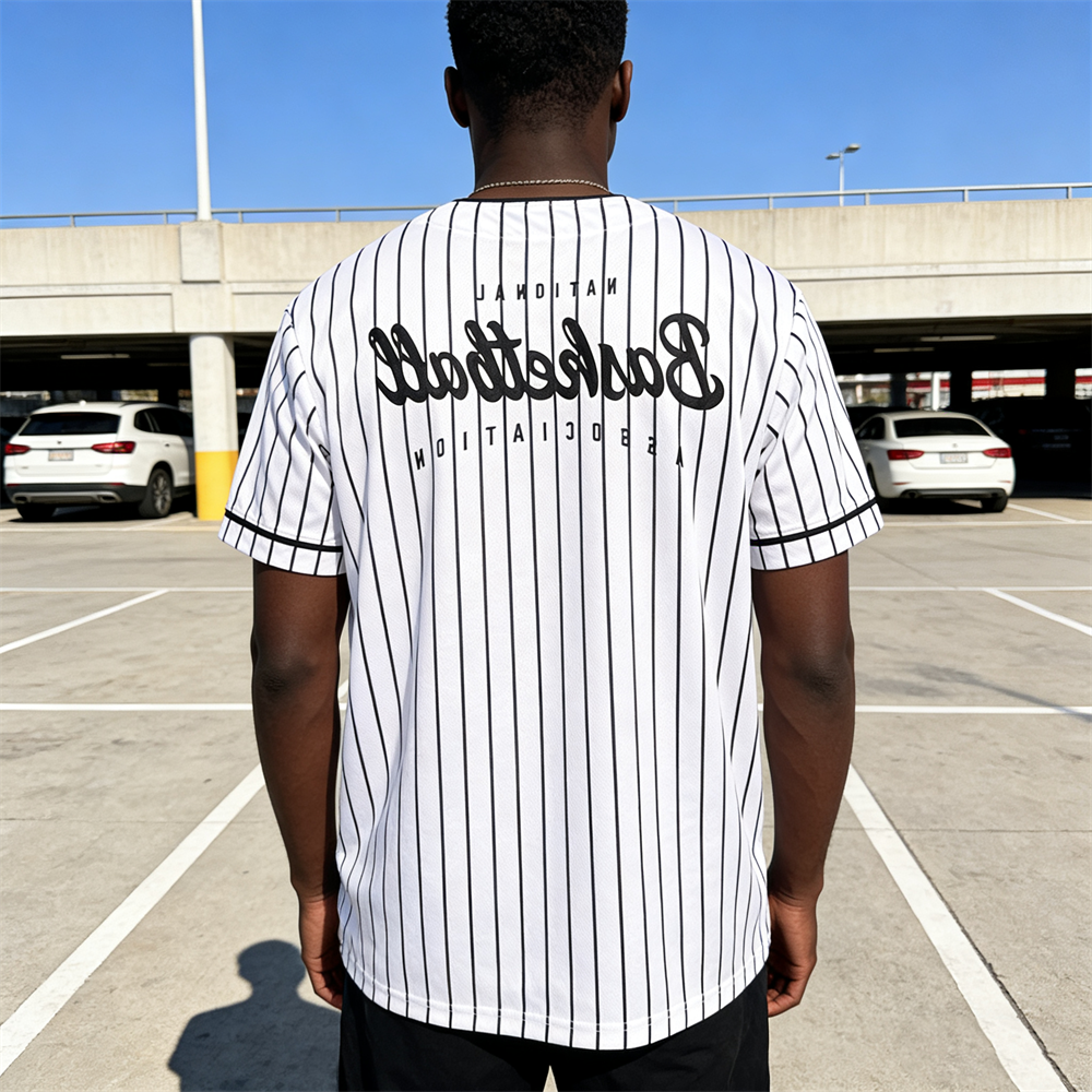 Team Print Button-Up Baseball Shirt