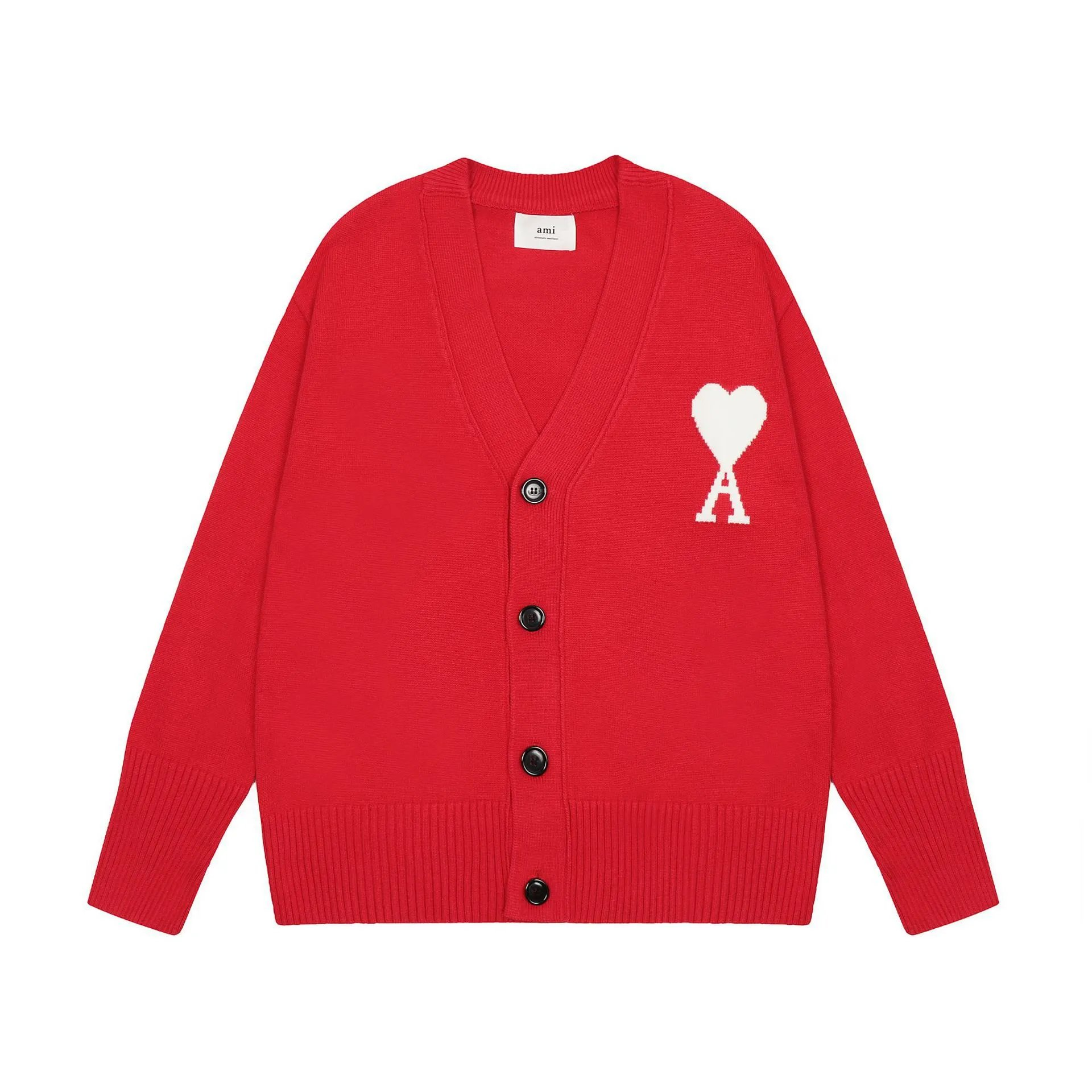 Red cardigan