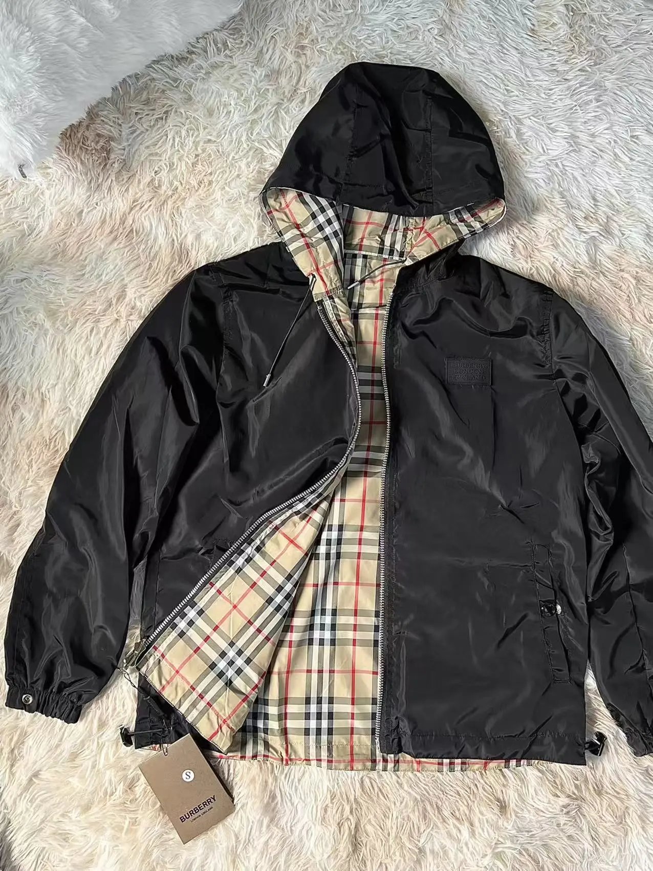 CJL Reversible Lightweight Quick-Dry Plaid Jacket Windbreaker