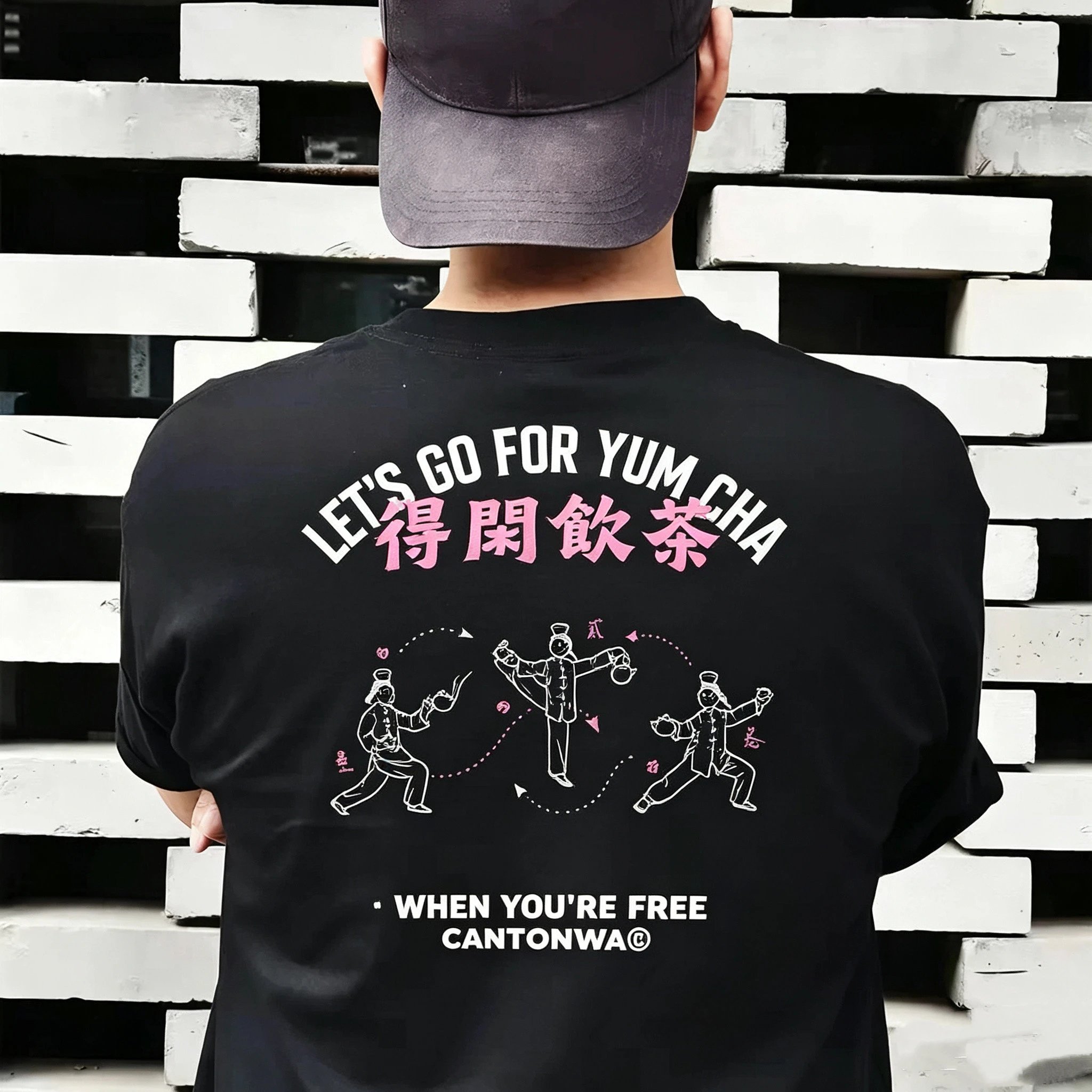 Drinking Tea Cantonese Slang Original Cotton Breathable Unisex T-Shirt 100 Graphic Print Crew Neck Loose Summer Short Sleeve Streetwear