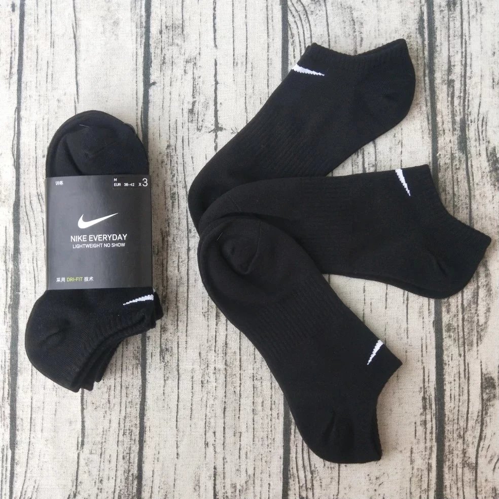 3 pairs of black boat socks