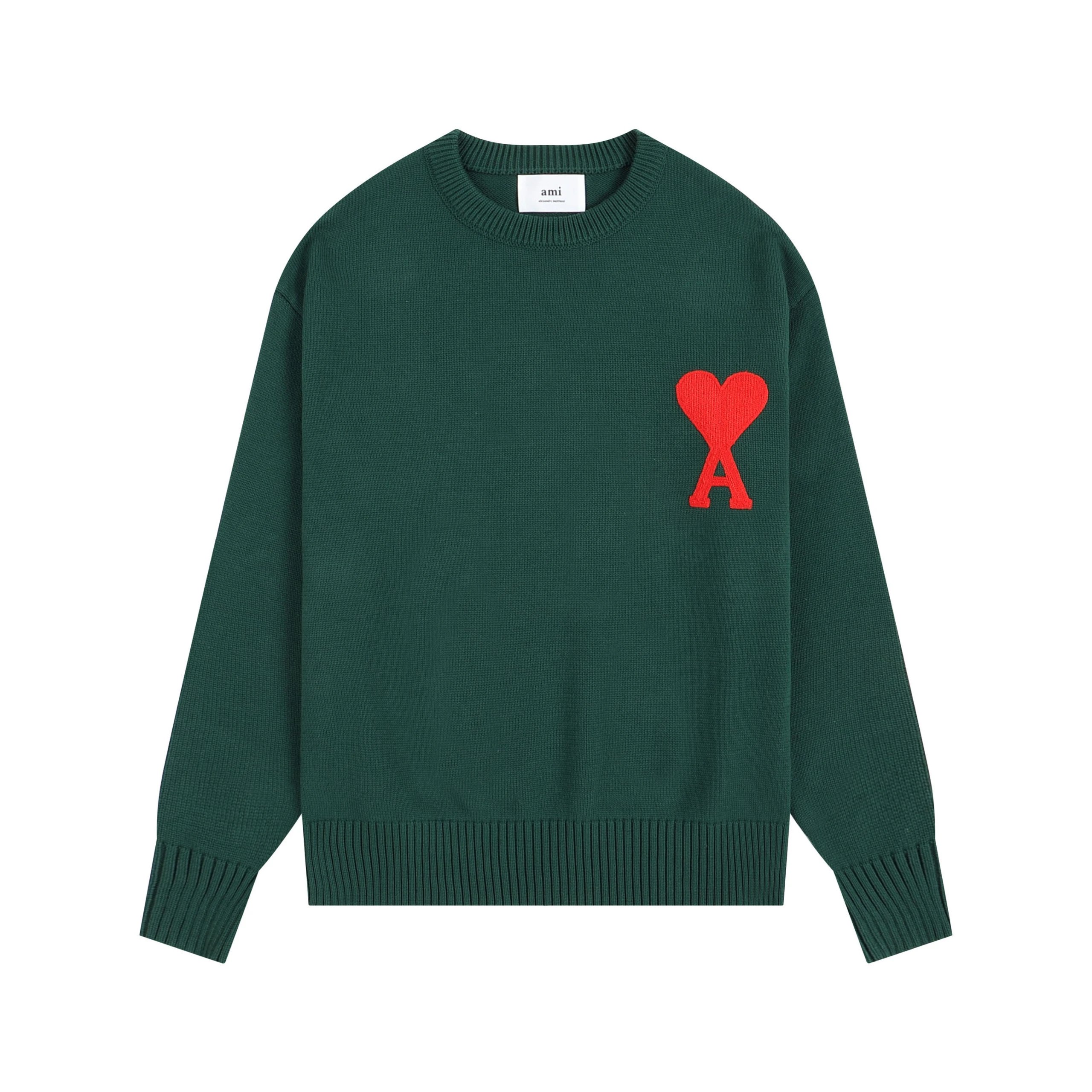 AMI Paris Heart-Logo Crewneck Sweater