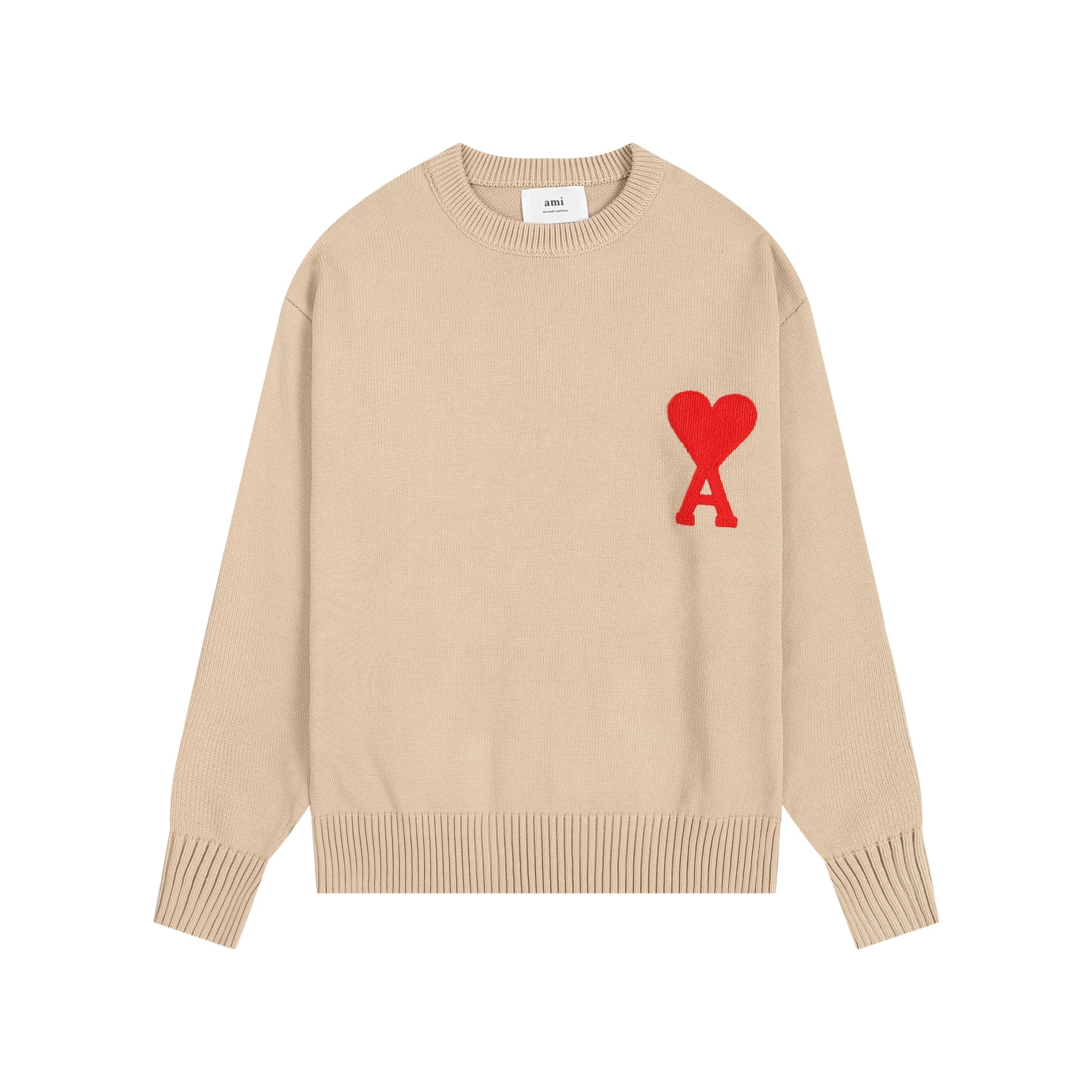 AMI Paris Heart-Logo Crewneck Sweater