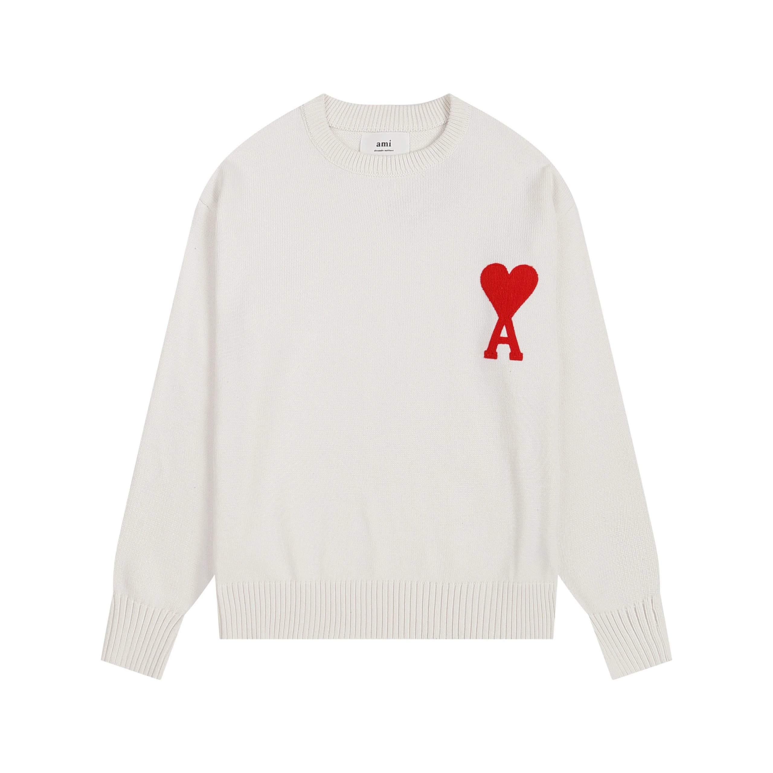 AMI Paris Heart-Logo Crewneck Sweater