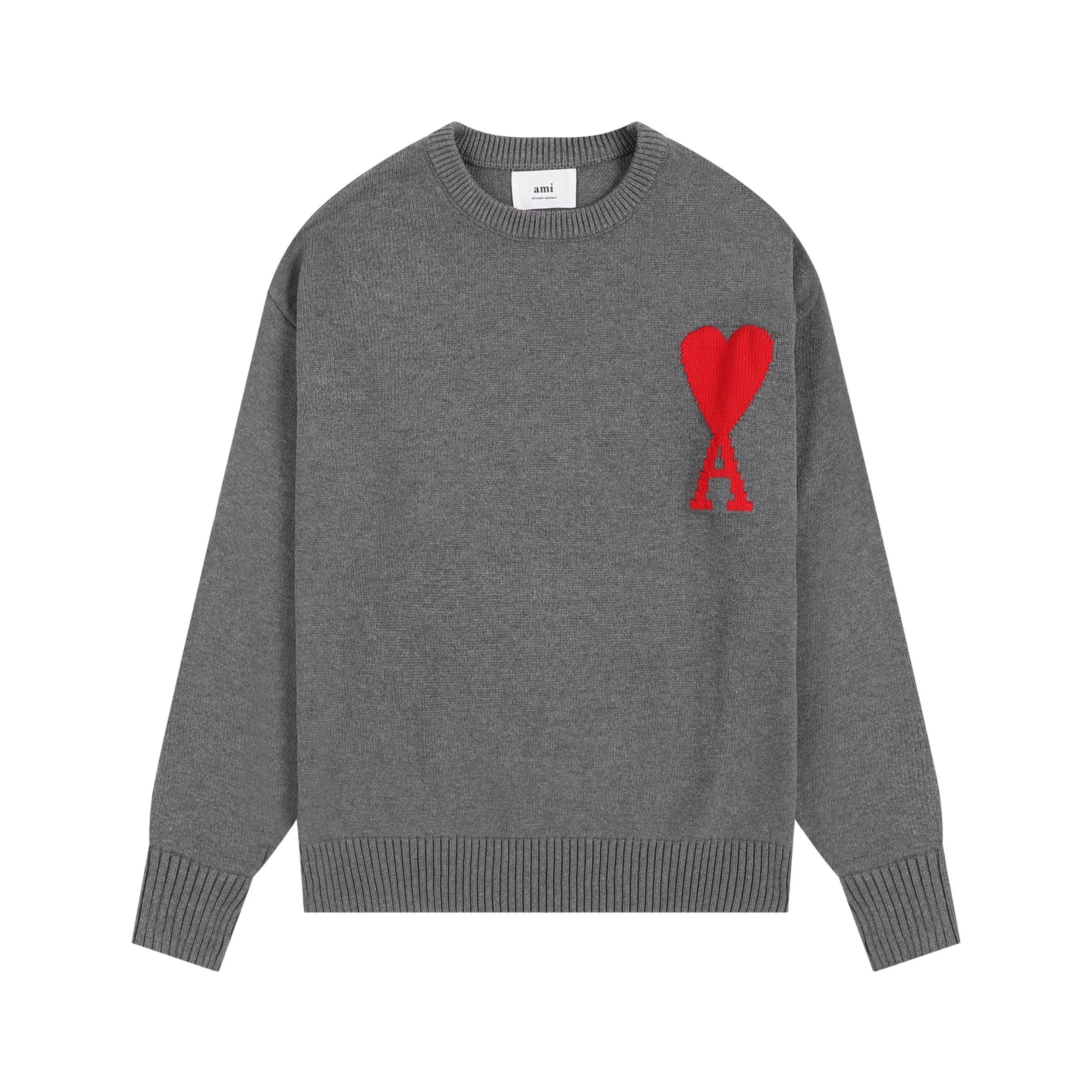 AMI Paris Heart-Logo Crewneck Sweater