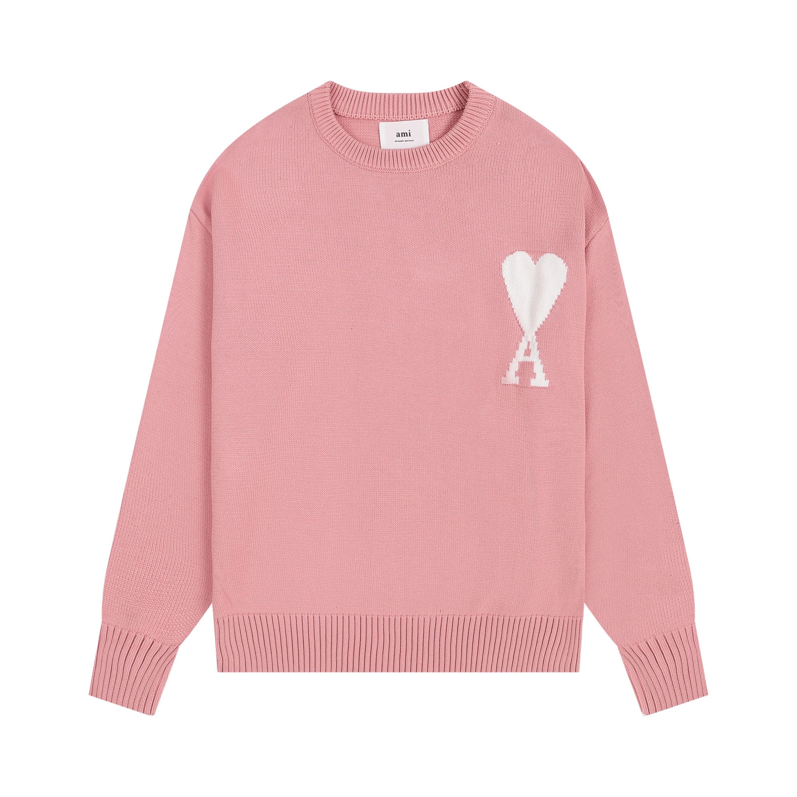 AMI Paris Heart-Logo Crewneck Sweater