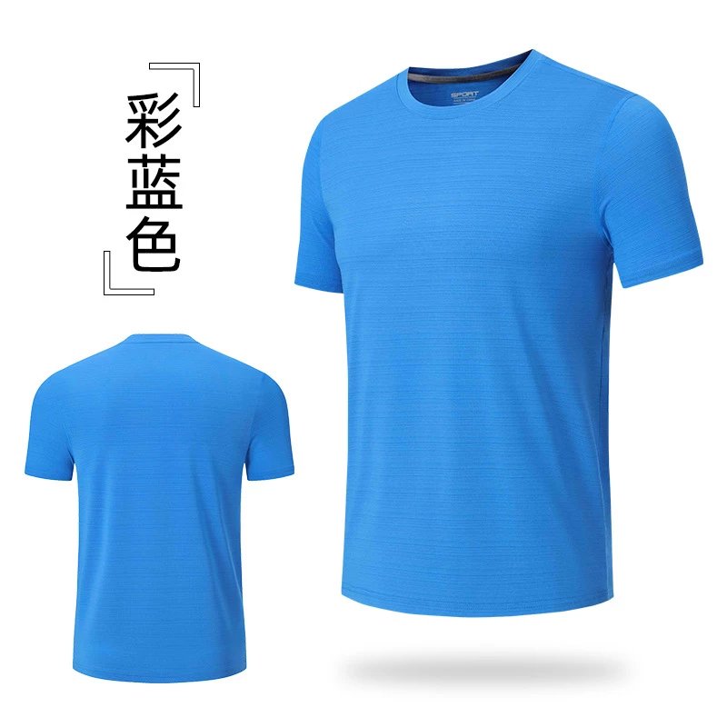 Summer plus sports short sleeved T-shirt men's round neck casual fitness breathable quick drying clothes cross-border outdoor running short sleeved shirt