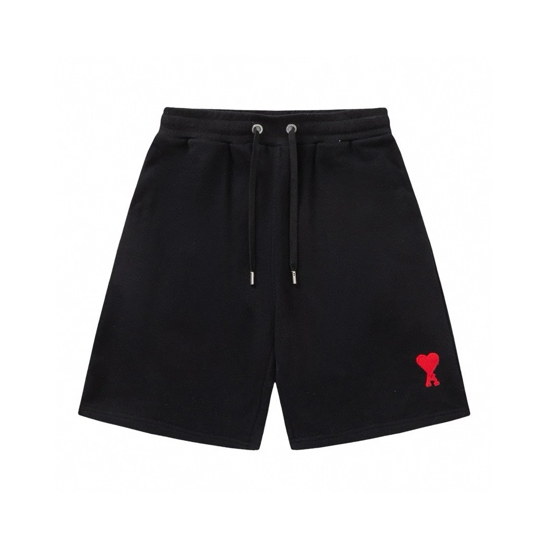 Ami Paris Heart Logo Sweatshorts Gray - 15