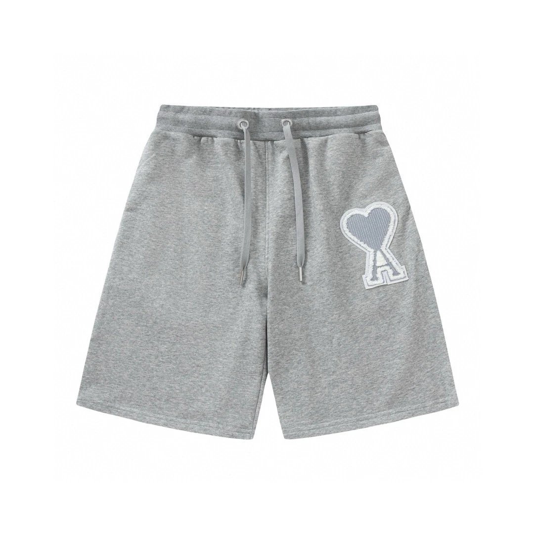 Ami Paris Heart Logo Sweatshorts Gray - 14