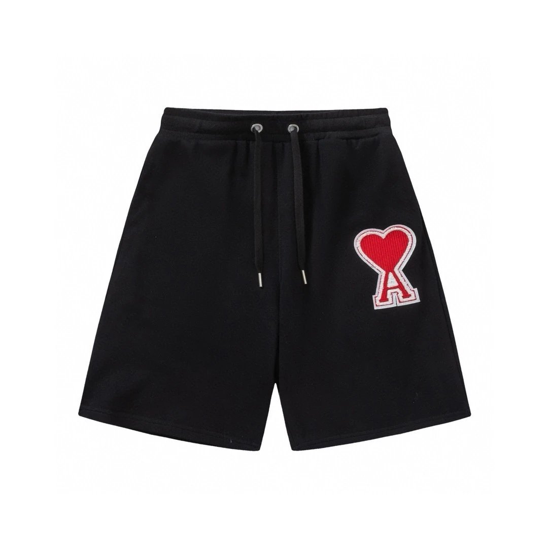 Ami Paris Heart Logo Sweatshorts Gray - 13
