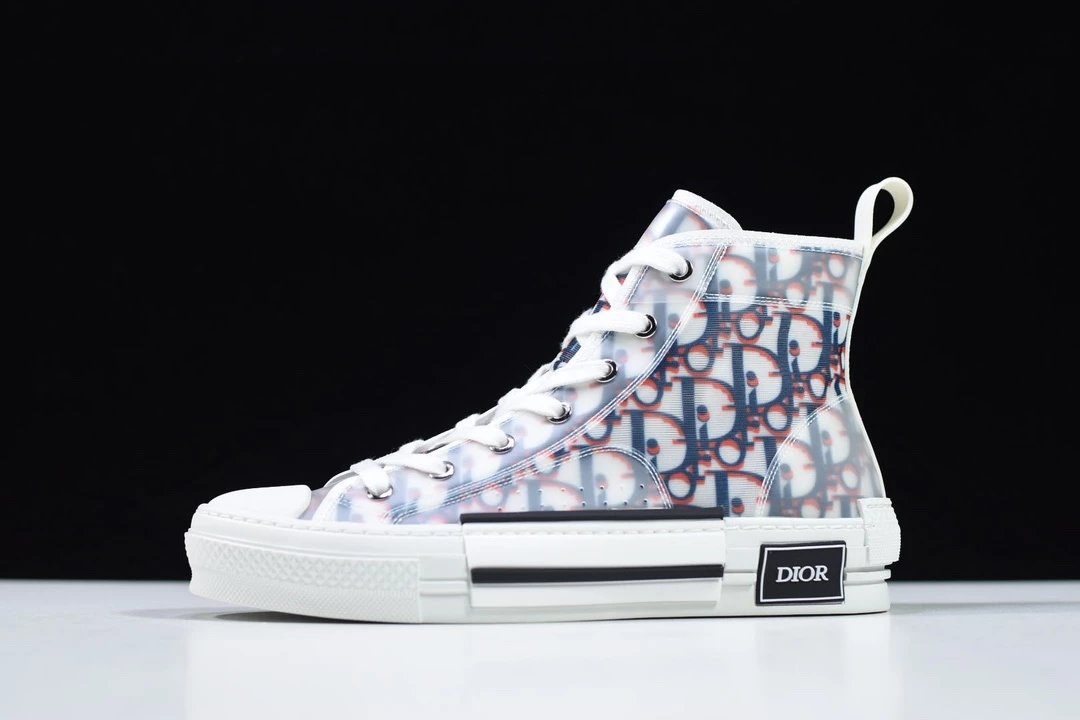 Blue and red high tops