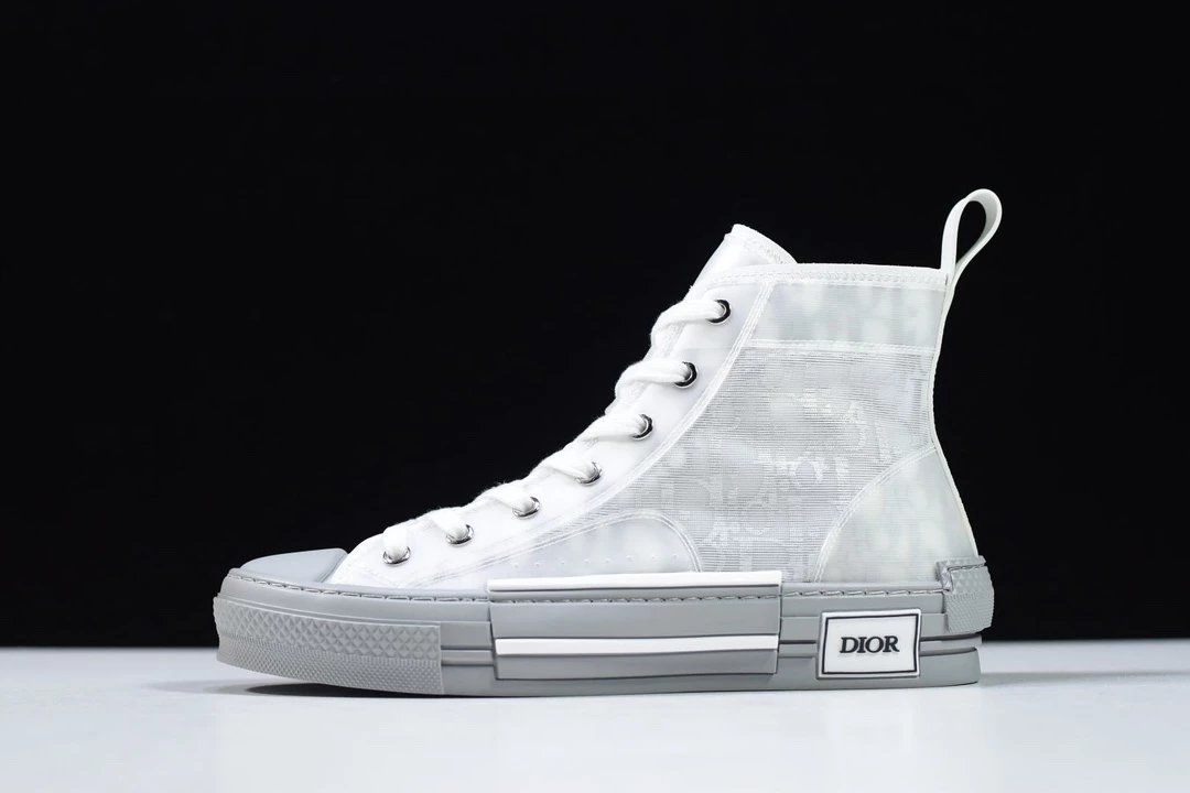 Gray and white high top