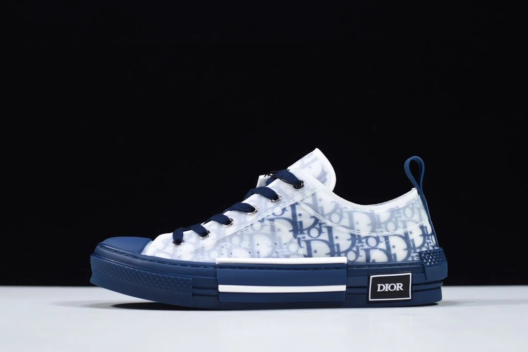 White, blue and gray low-top
