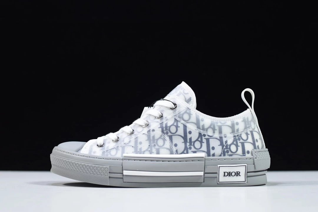 Gray and white low-top