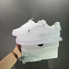 A*1 Men's All-White Low-Top Sneakers with Built-in Air Cushion, Unisex Couple's White Shoes