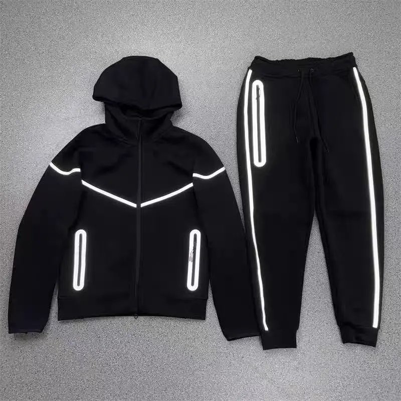 New technology sports hooded jacket air clip cotton reflective set