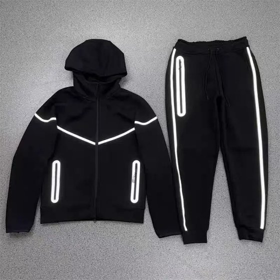 New technology sports hooded jacket air clip cotton reflective set