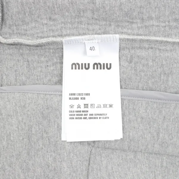 Miu Miu Logo-Embroidered Gray Zip-Up Jacket - 16