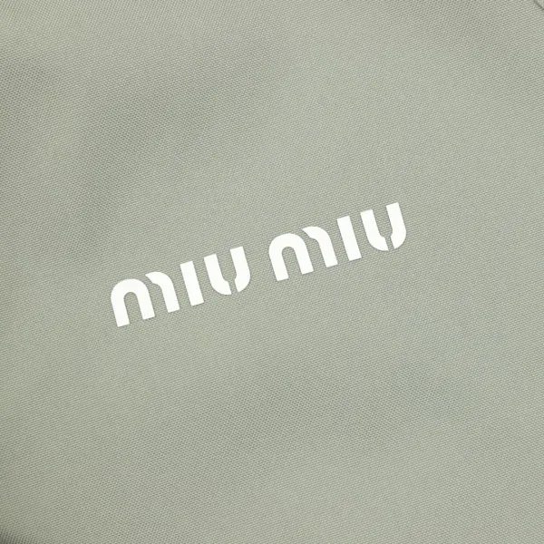 Miu Miu Color-Block Collar Jacket Olive Green Outerwear - 16