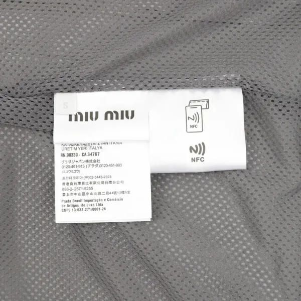 Miu Miu Color-Block Collar Jacket Olive Green Outerwear - 18