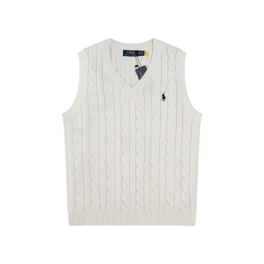 V-Neck Sleeveless Cable Knit Sweater