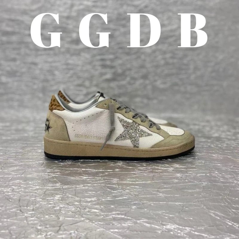 Golden Goose Deluxe Brand Ball Star Glitter White Beige Sneakers