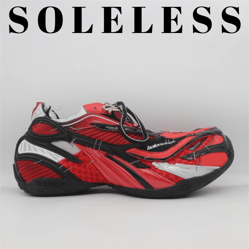 Balenciaga Soleless Red Black White Fashion Sneakers
