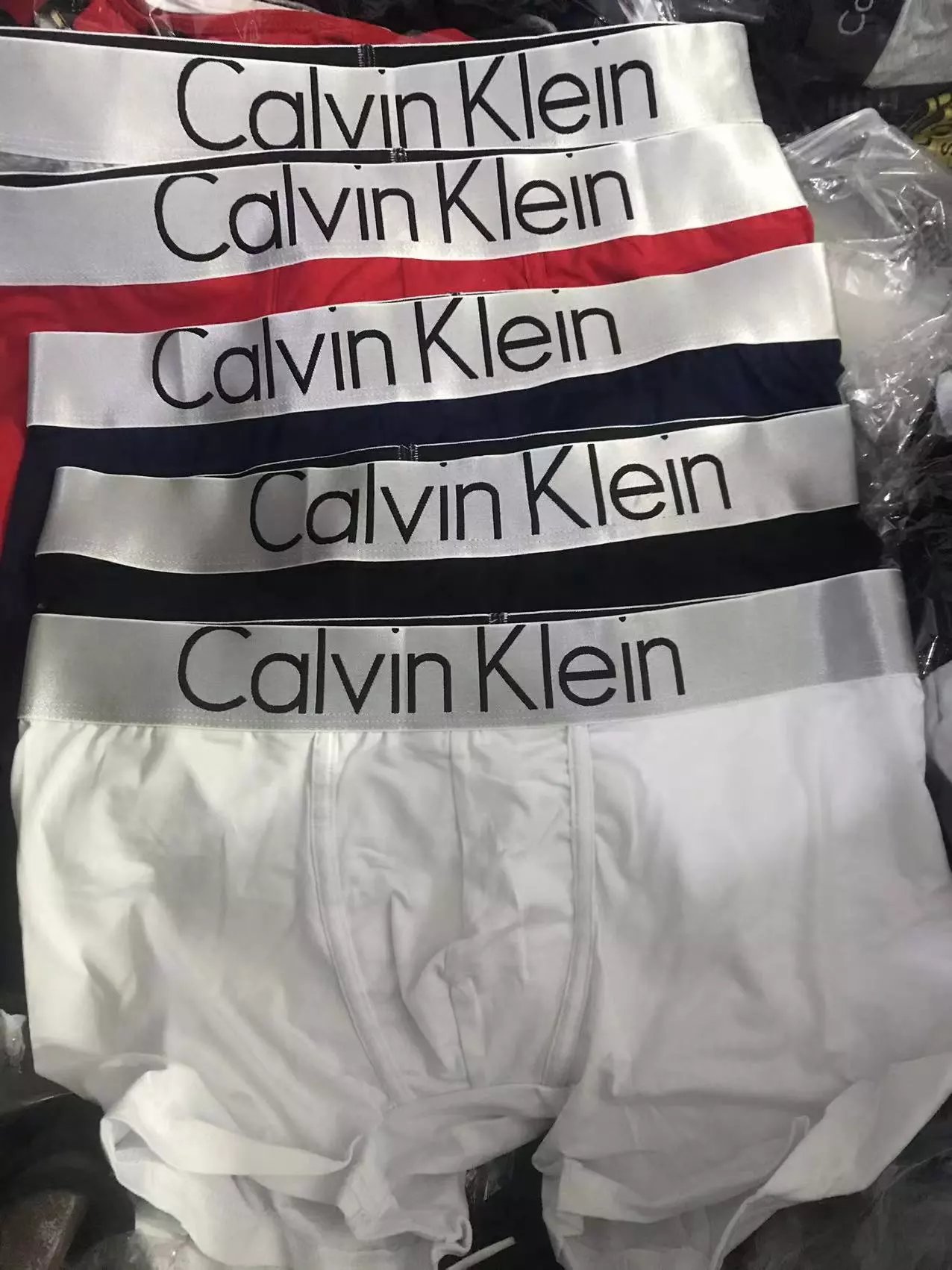 Cool Wide and Silver Band C Boxers Underwear High end men's cotton embroidered boxer underwear exported to Europe