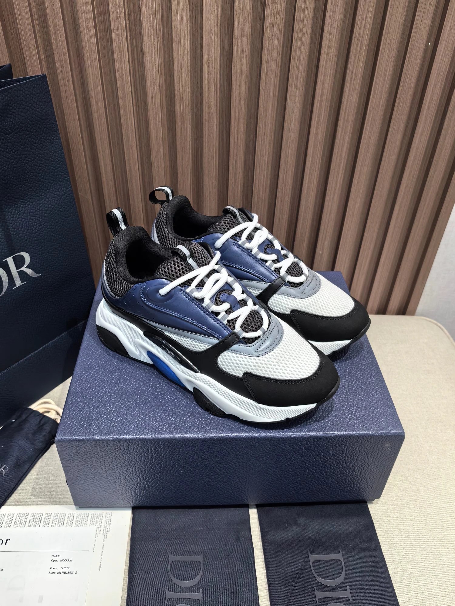 Dior B22 Sneakers (Black/White/Blue)