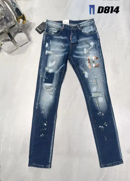 Dsquared2 D814 Paint-Splatter Distressed Slim Fit Jeans - 1