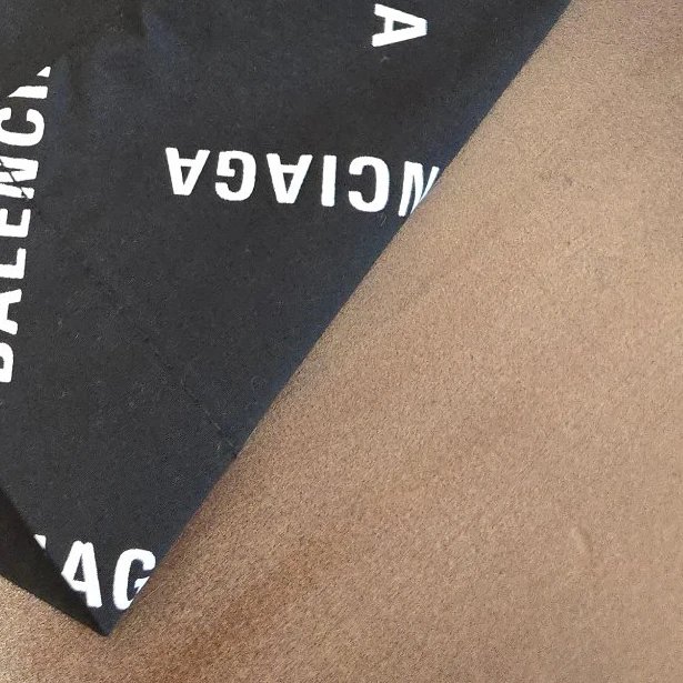 Balenciaga Logo Print Black Bandana Scarves