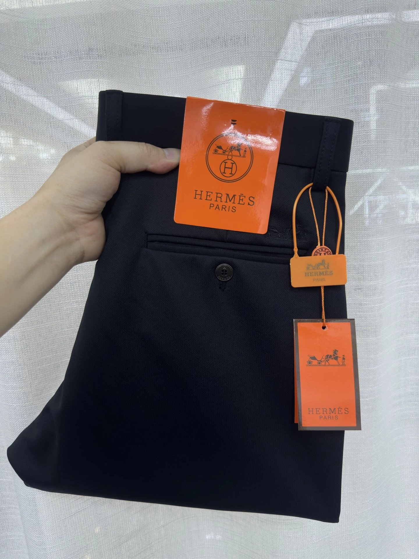 2026 Fall/Winter Thick H Family Dress Pants Hermes Style Business Casual Pants Men Solid Color Trousers Four-Way Stretch Fabric Plus Size Long Pants Men