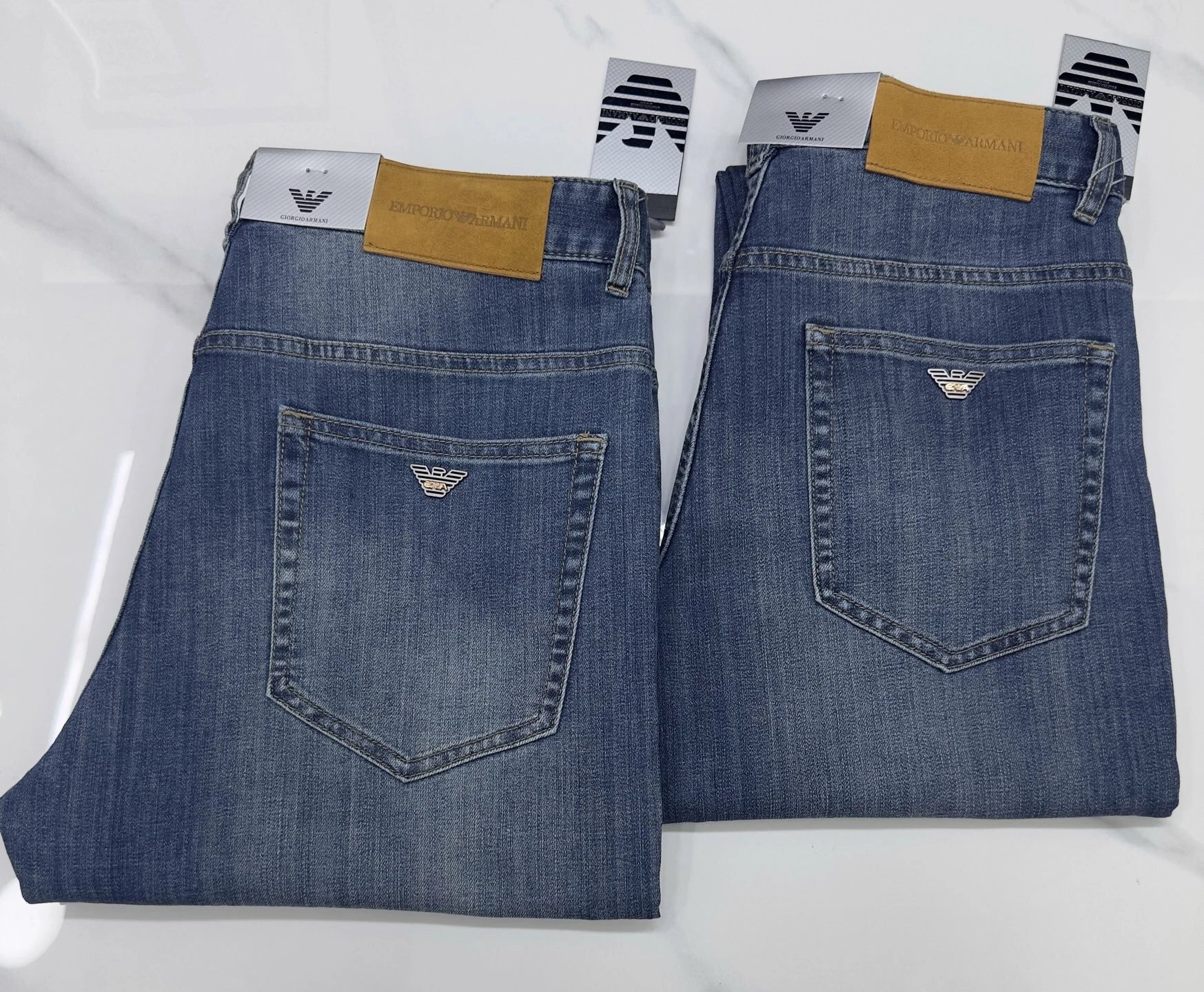 2026 Spring/Summer Thin ARMANI Jeans Men's Business Casual Straight Slim Stretch Pants Cotton Fabric Trousers for Men