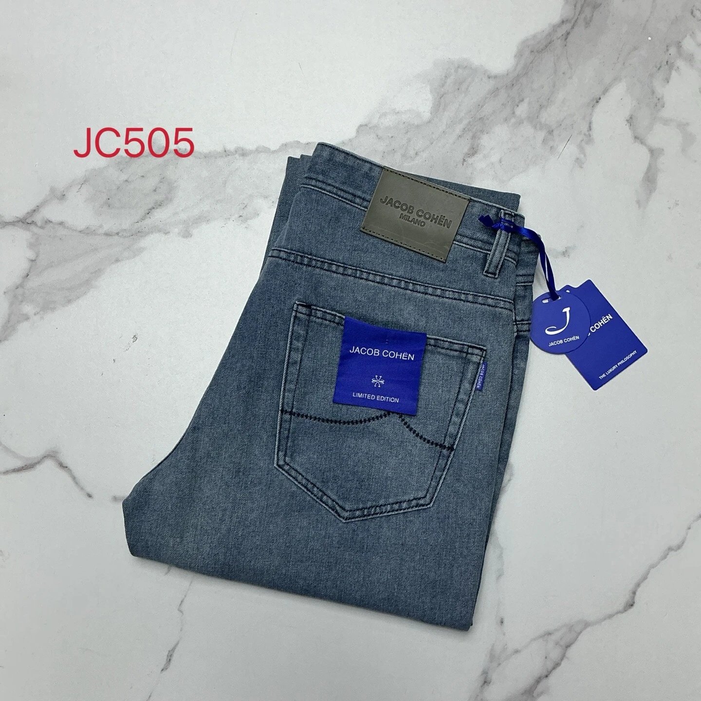 2026 Fall/Winter Heavyweight JACOB COHEN Men's Jeans Foreign Trade Pants Cotton Fabric Stretch Slim Fit Small Straight Leg Men's Pants
