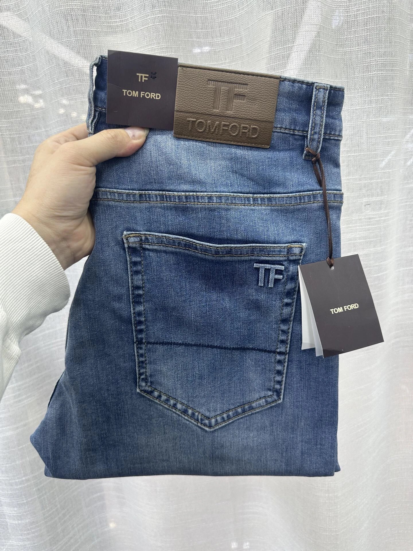 TF Men's Spring/Summer 2026 Lightweight Straight-Leg Stretch Denim Jeans Business Casual Cotton Pants