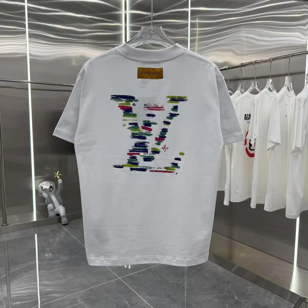 Unisex loose-fitting round-neck short-sleeved shirt