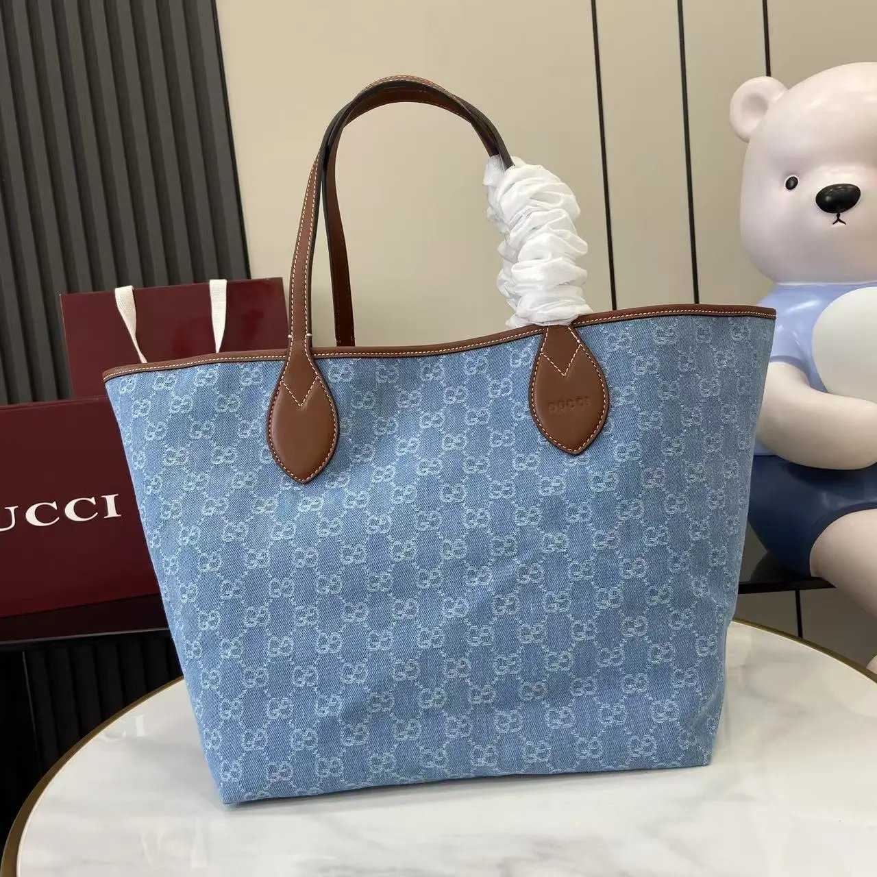 G Denim tote bag