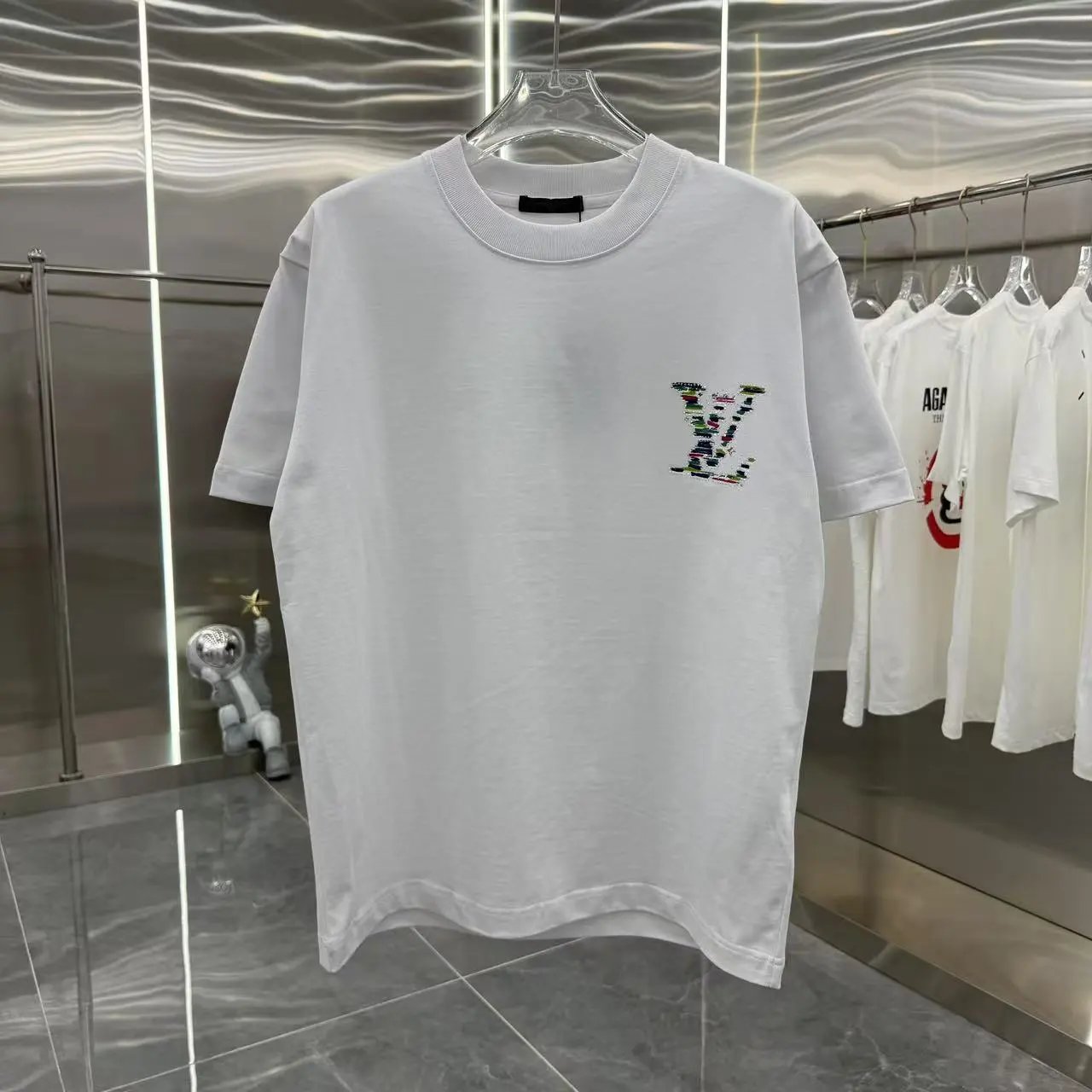 Unisex loose-fitting round-neck short-sleeved shirt