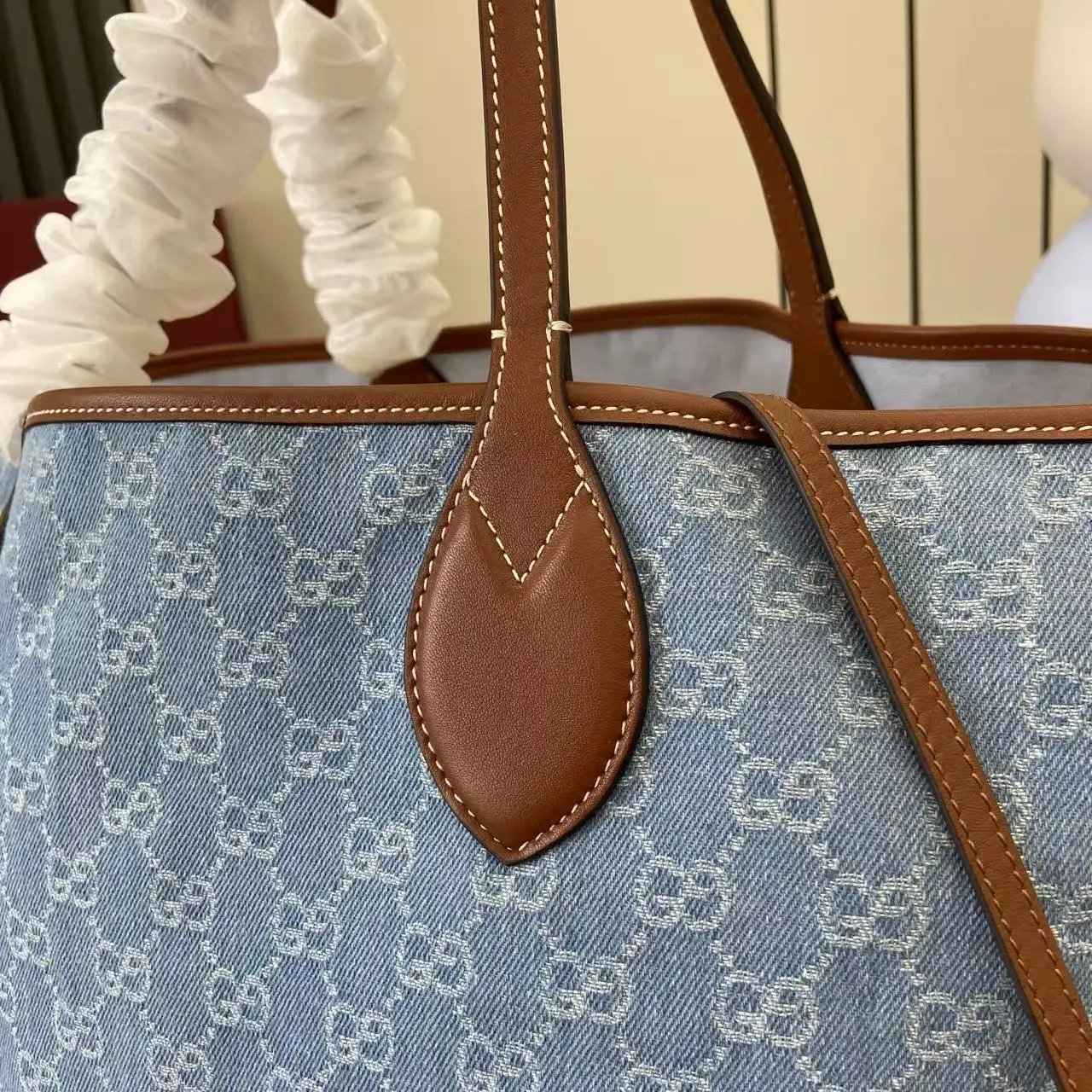 G Denim tote bag