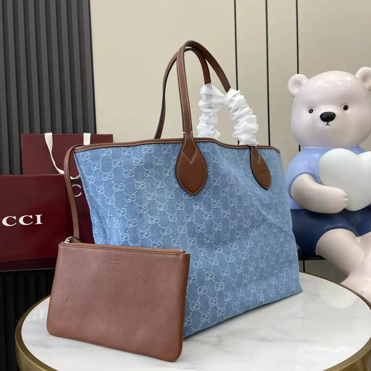 G Denim tote bag