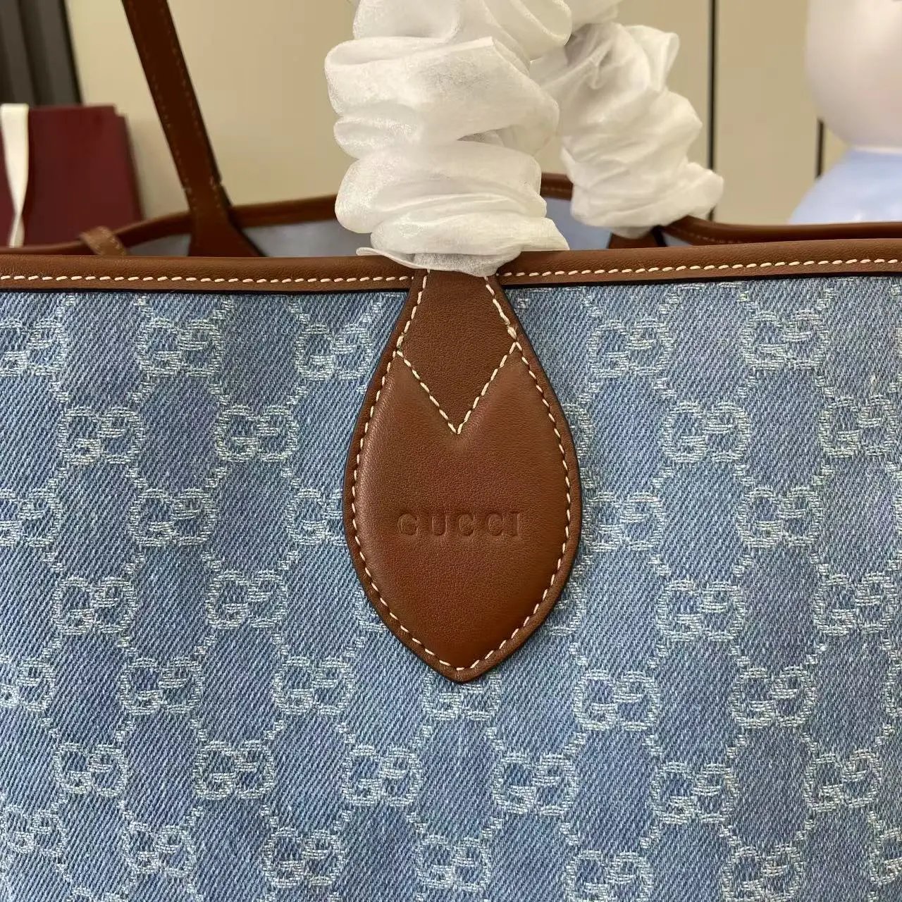 G Denim tote bag