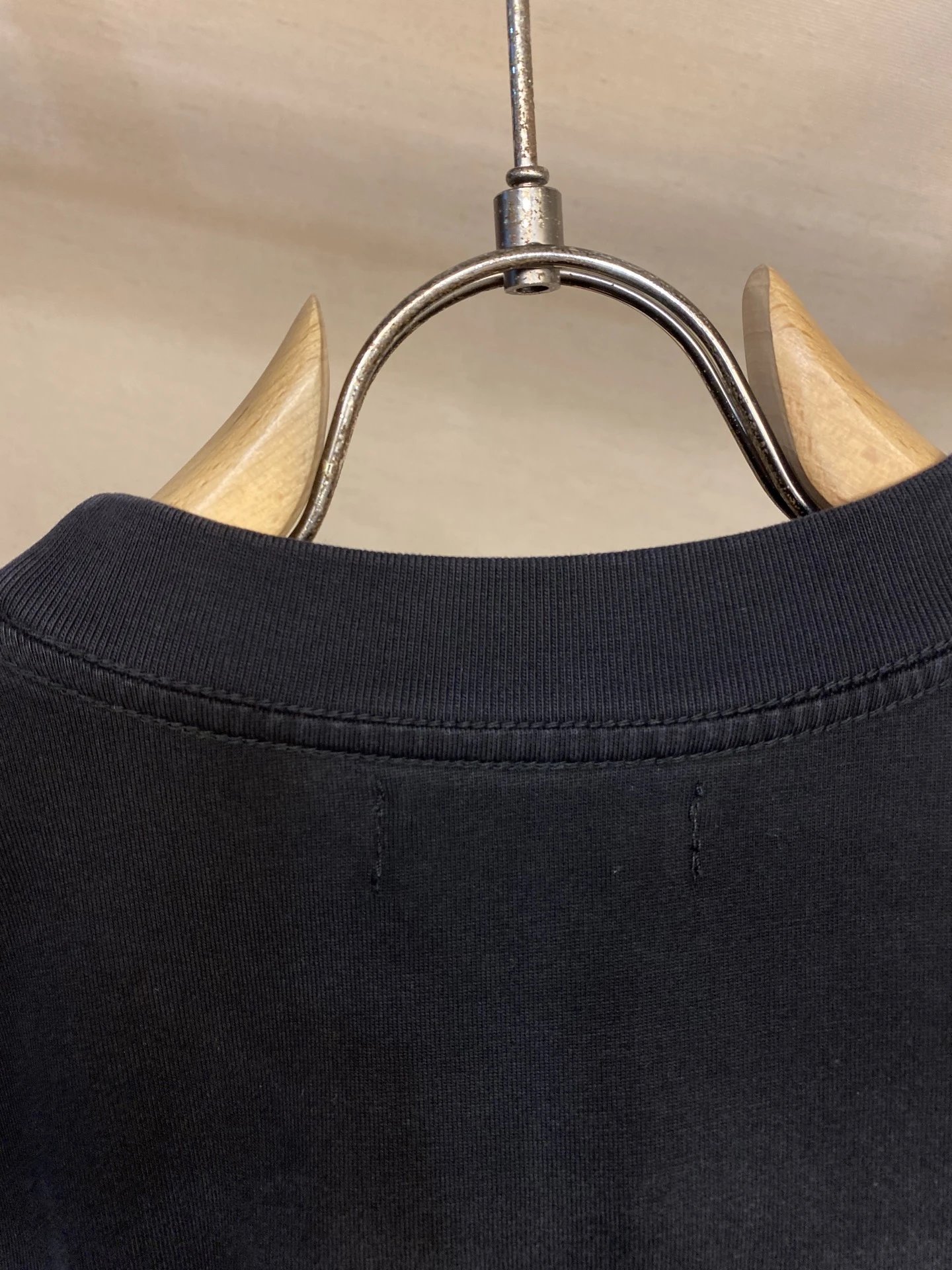 New heavy washed and distressed pure cotton round neck short sleeves