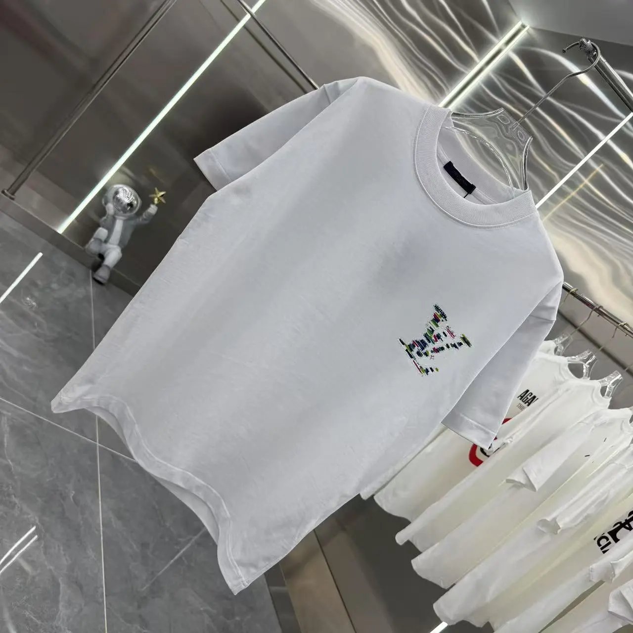 Unisex loose-fitting round-neck short-sleeved shirt