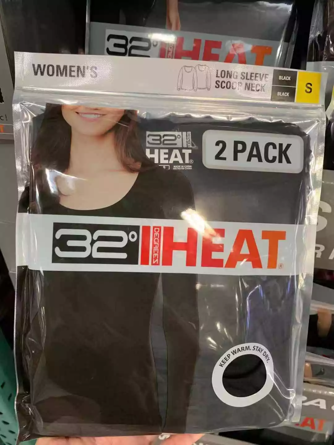 32度Heat女款恒温超薄保暖内衣~2件装，两个色，S-XL