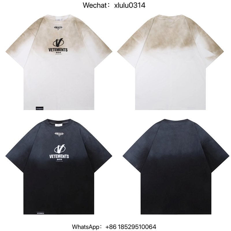 vtm V拼接做旧短袖